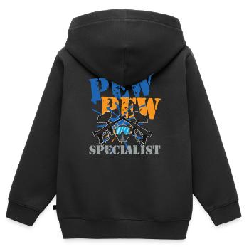 Paintball Specialist für einen Paintball Spieler - Kinder Premium Organic Zip Hoodie - Schwarz - Hinten - AI Model Kid Male (0cm)