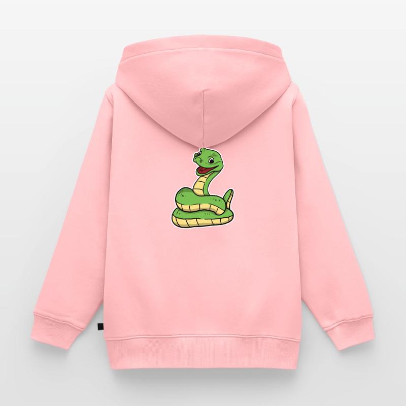 Cute Snake Python Kids Premium Organic Zip-up Hoodie