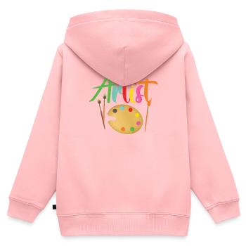 Künstler Farbpalette Pinsel Bunt - Kinder Premium Organic Zip Hoodie - Rosa - Hinten - AI Model Kid Female (0cm)