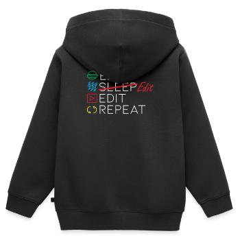 Video Editor Mediengestalter Zitat - Kinder Premium Organic Zip Hoodie - Schwarz - Hinten - AI Model Kid Male (0cm)