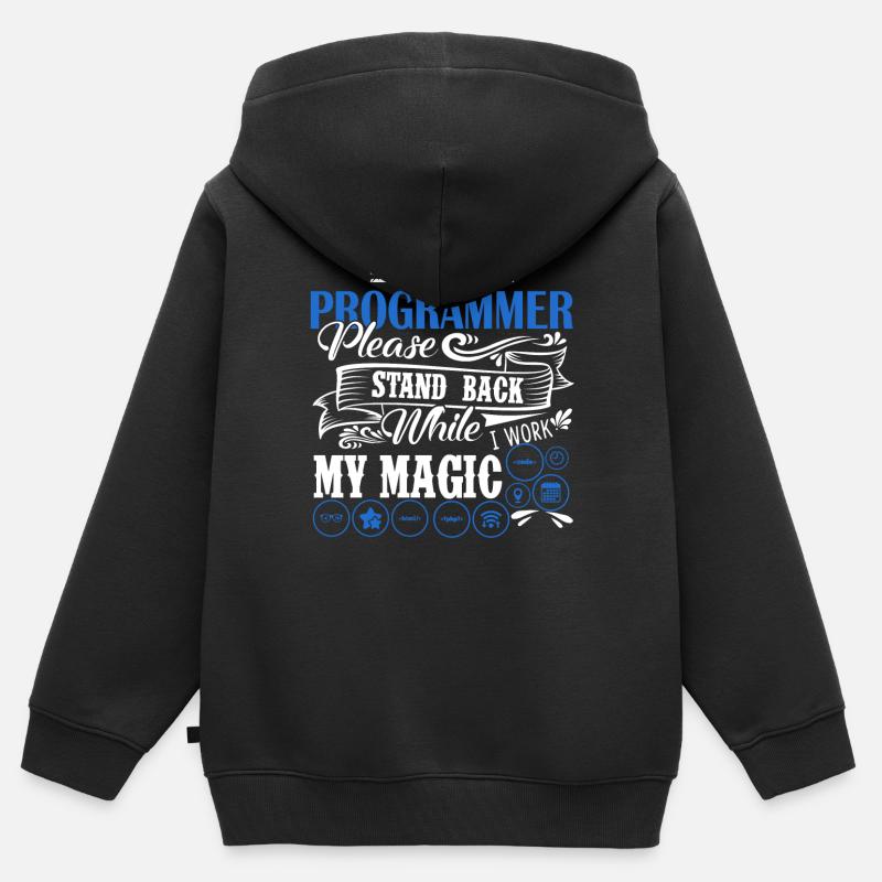 Programmeur Je suis un programmeur - Sweat Premium à capuche zippé enfant bio - noir