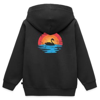 Swan keepers - Kids Premium Organic Zip-up Hoodie - black - Back - AI Model Kid Male (0cm)