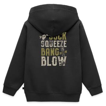 Suck Squeeze Bang Blow Funny Mechanic Car Piston - Kinder Premium Organic Zip Hoodie - Schwarz - Hinten - AI Model Kid Male (0cm)