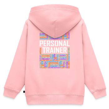 Personal Trainer - Words - Kids Premium Organic Zip-up Hoodie - rose - Back - AI Model Kid Female (0cm)