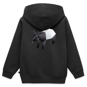 Tapir - Sweat Premium à capuche zippé enfant bio - noir - Dos - AI Model Kid Male (0cm)