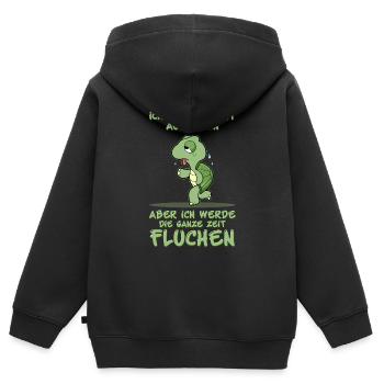 Ich Werde Nicht Aufgeben Aber Ich Werde Fluchen - Kinder Premium Organic Zip Hoodie - Schwarz - Hinten - AI Model Kid Male (0cm)