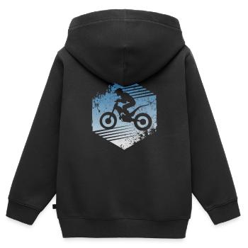 Trial bike - Kids Premium Organic Zip-up Hoodie - black - Back - AI Model Kid Male (0cm)