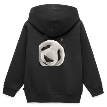 Neugieriger Panda Bär - Kinder Premium Organic Zip Hoodie - Schwarz - Hinten - AI Model Kid Male (0cm)