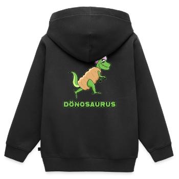 DÖNOSAURUS, Döner Saurier Dinosaurier Kebap Dino - Kinder Premium Organic Zip Hoodie - Schwarz - Hinten - AI Model Kid Male (0cm)
