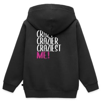 Je suis fou en disant - Sweat Premium à capuche zippé enfant bio - noir - Dos - AI Model Kid Male (0cm)