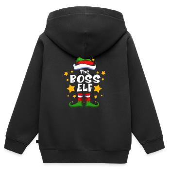 Elfe Elf Weihnachtsgeschenk Boss - Kinder Premium Organic Zip Hoodie - Schwarz - Hinten - AI Model Kid Male (0cm)
