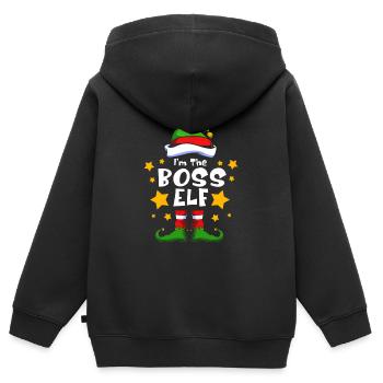 Elfe Elf Weihnachtsgeschenk Boss - Kinder Premium Organic Zip Hoodie - Schwarz - Hinten - AI Model Kid Male (0cm)