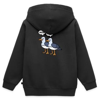 Moin Moin Möwen Ostsee Nordsee Plattdeutsch - Kinder Premium Organic Zip Hoodie - Schwarz - Hinten - AI Model Kid Male (0cm)