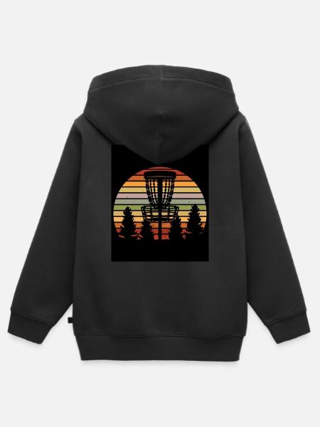 Disc Golf Discgolf Geschenkidee - Kinder Premium Organic Zip Hoodie - Schwarz