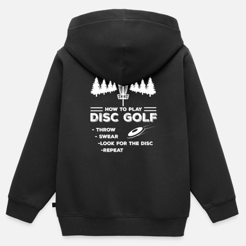 Disc-Golf Discgolf-Geschenkidee - Kinder Premium Organic Zip Hoodie - Schwarz
