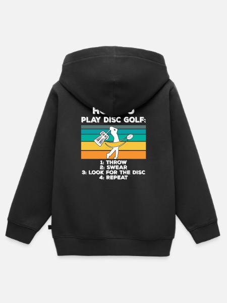 Disc-Golf Discgolf-Geschenkidee - Kinder Premium Organic Zip Hoodie - Schwarz