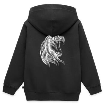 Beauty Pferdekopf schönes Motiv & Hingucker - Kinder Premium Organic Zip Hoodie - Schwarz - Hinten - AI Model Kid Male (0cm)