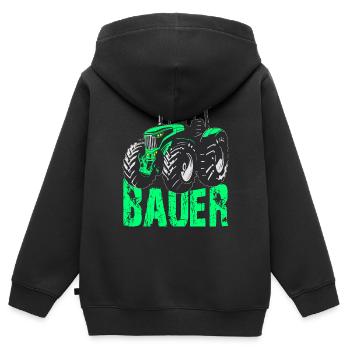 Bauer - Kinder Premium Organic Zip Hoodie - Schwarz - Hinten - AI Model Kid Male (0cm)