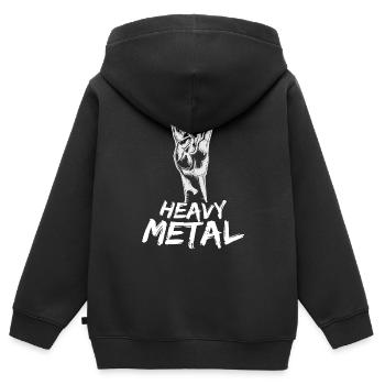 Heavy Metal Musik Stand for Metal Pommesgabel - Kinder Premium Organic Zip Hoodie - Schwarz - Hinten - AI Model Kid Male (0cm)