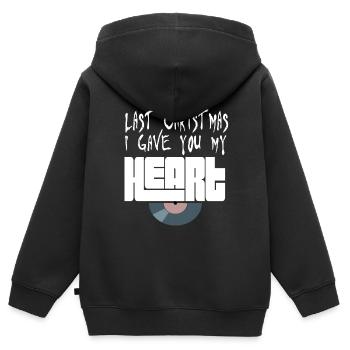 Last Christmas Wham geschenk - Kinder Premium Organic Zip Hoodie - Schwarz - Hinten - AI Model Kid Male (0cm)