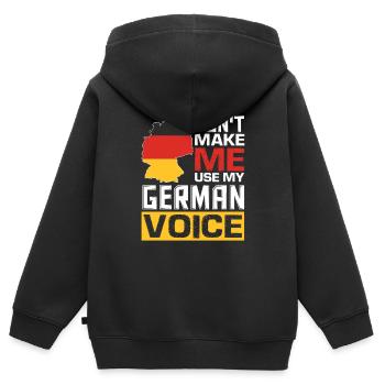 Lustige Deutsche Zitate Deutschsprachige Deutsch - Kinder Premium Organic Zip Hoodie - Schwarz - Hinten - AI Model Kid Male (0cm)