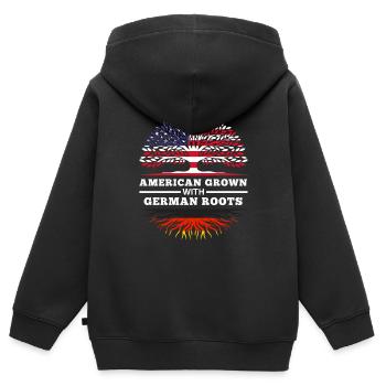 Amerikaner mit deutschen Wurzeln Deutsch USA - Kinder Premium Organic Zip Hoodie - Schwarz - Hinten - AI Model Kid Male (0cm)