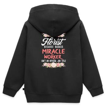 Lustige Floristen Florist Gärtner Blumen Geschenk - Kinder Premium Organic Zip Hoodie - Schwarz - Hinten - AI Model Kid Male (0cm)