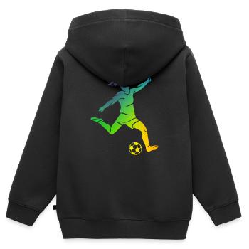 Frauenfußball Fußballspielerin - Kinder Premium Organic Zip Hoodie - Schwarz - Hinten - AI Model Kid Male (0cm)