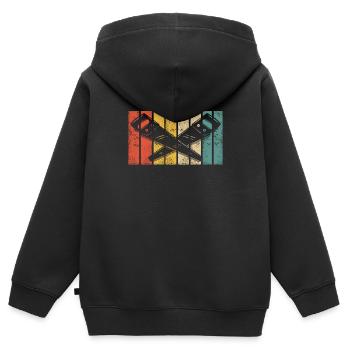 Menuisiers rétro menuisiers menuisiers Charpentier - Sweat Premium à capuche zippé enfant bio - noir - Dos - AI Model Kid Male (0cm)