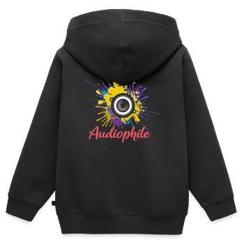 Audiophile Spruch Sound Analog Musik Tontechniker - Kinder Premium Organic Zip Hoodie - Schwarz - Hinten - AI Model Kid Male (0cm)