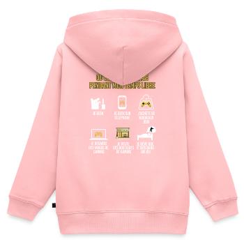 Mon temps libre de gamer - Sweat Premium à capuche zippé enfant bio - rose - Dos - AI Model Kid Female (0cm)