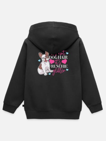 Franse Bulldog Frenchie Gift vrouwen - Kinder Premium zip hoodie biologisch - zwart