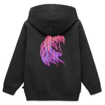 Beauty Pferdekopf schönes Motiv & Hingucker - Kinder Premium Organic Zip Hoodie - Schwarz - Hinten - AI Model Kid Male (0cm)