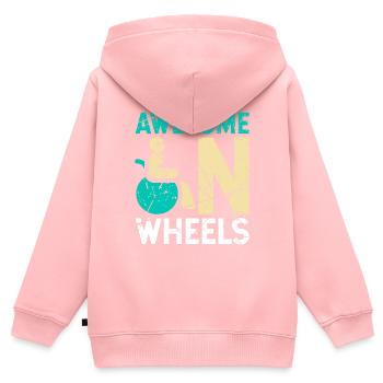 Wheelchair humor disability handicap - Kids Premium Organic Zip-up Hoodie - rose - Back - AI Model Kid Female (0cm)