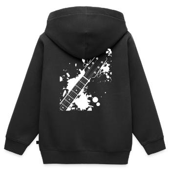 Guitare Splash - Sweat Premium à capuche zippé enfant bio - noir - Dos - AI Model Kid Male (0cm)