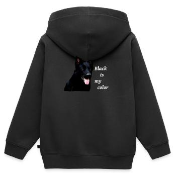 Schäferhund deutscher Schäferhund schwarzer Hund - Kinder Premium Organic Zip Hoodie - Schwarz - Hinten - AI Model Kid Male (0cm)