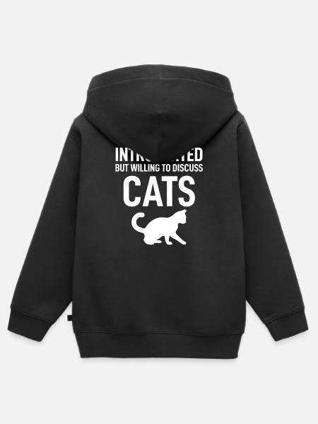 Introverso ma disposto a discutere di un animale domestico divertente - Premium børne zip-hættetrøje økologisk - sort