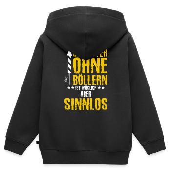 Böllern Feuerwerk Silvester Pyrotechnik Geschenk - Kinder Premium Organic Zip Hoodie - Schwarz - Hinten - AI Model Kid Male (0cm)