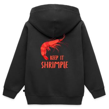 Garnele Shrimp keep it Shrimple Aquarium Garnelen - Kinder Premium Organic Zip Hoodie - Schwarz - Hinten - AI Model Kid Male (0cm)