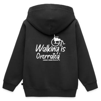 Rollstuhl Humor Behinderung Handicap - Kinder Premium Organic Zip Hoodie - Schwarz - Hinten - AI Model Kid Male (0cm)