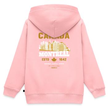 canada montreal ice hockey gift - Kids Premium Organic Zip-up Hoodie - rose - Back - AI Model Kid Female (0cm)