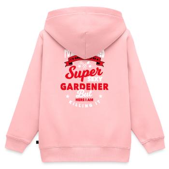 gardener - Kids Premium Organic Zip-up Hoodie - rose - Back - AI Model Kid Female (0cm)