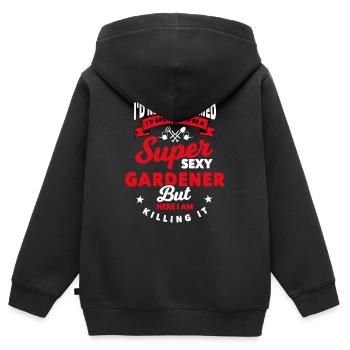 Gärtner - Kinder Premium Organic Zip Hoodie - Schwarz - Hinten - AI Model Kid Male (0cm)