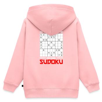 Sudoku Lustig Spruch für Kinder & Erwachsene - Kinder Premium Organic Zip Hoodie - Rosa - Hinten - AI Model Kid Female (0cm)
