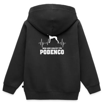 Podenco Hunderasse Spanische Windhunde Liebhaber - Kinder Premium Organic Zip Hoodie - Schwarz - Hinten - AI Model Kid Male (0cm)