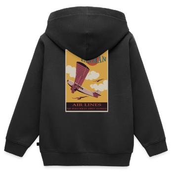 Vintage Airlines Poster Illustration, Flugzeug-Fa - Kinder Premium Organic Zip Hoodie - Schwarz - Hinten - AI Model Kid Male (0cm)