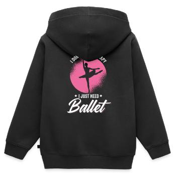 Ballet Ballet Ballet Ballet Danseuse de ballet Tütü chaussons - Sweat Premium à capuche zippé enfant bio - noir - Dos - AI Model Kid Male (0cm)
