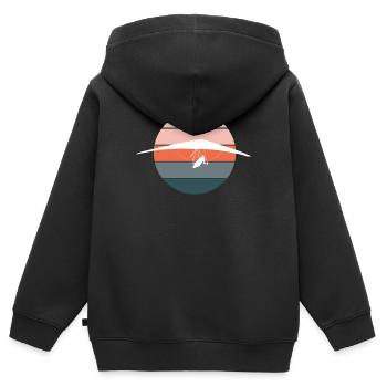 Deltaplane deltaplane deltaplane rétro - Sweat Premium à capuche zippé enfant bio - noir - Dos - AI Model Kid Male (0cm)