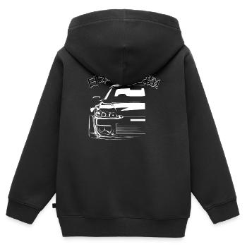 Autos aus Asien - Kinder Premium Organic Zip Hoodie - Schwarz - Hinten - AI Model Kid Male (0cm)