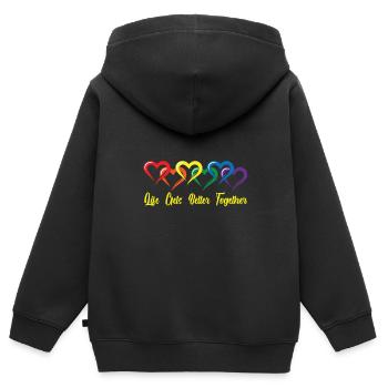Gay Love Homosexuell Gay Pride Geschenk Pride - Kinder Premium Organic Zip Hoodie - Schwarz - Hinten - AI Model Kid Male (0cm)